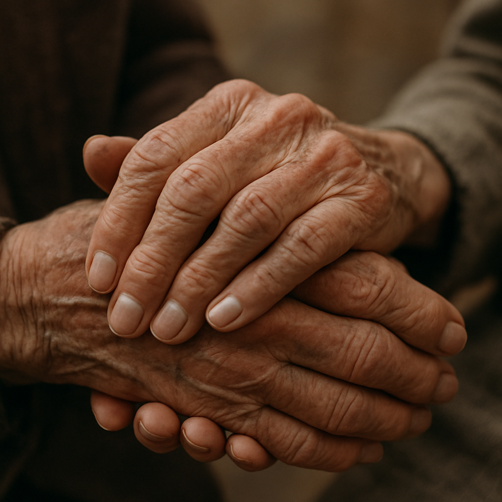 Old hands holding each other-1